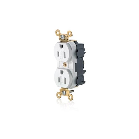 Leviton PlugsandReceptacles, 15A, 125VAC, Wht, Nylon M5262-SGW