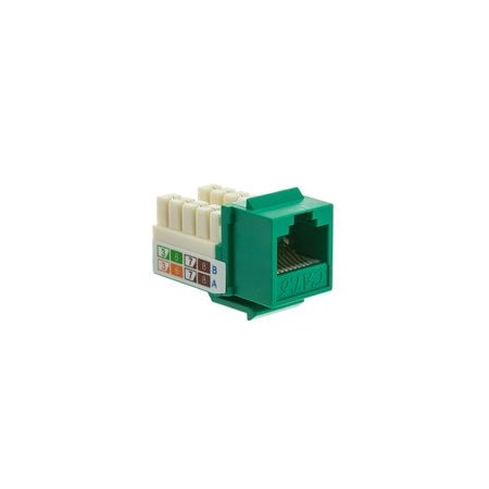 Cable Wholesale Slimline Cat6 Keystone Jack, Green, RJ45 Female to 110 Punch Down 326-120GR
