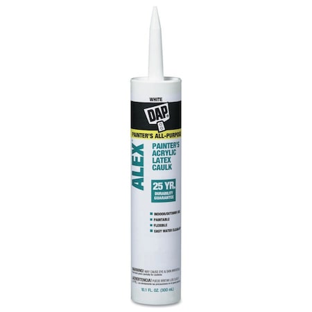 Dap ALEX Painter's Acrylic Latex Caulks (PC 18065), 10.1 oz , White, 12PK 802-18670