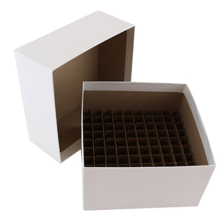 Rpi Cardboard Storage Box w/ Lid and Divider, 100 Capacity 181037