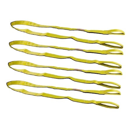Mytee Products 3 inx12 ft Web Sling - 8400 LBS WLL Vertical - 2-Ply Eyelets Tow Lifting Straps, 4PK EERSL-312x4