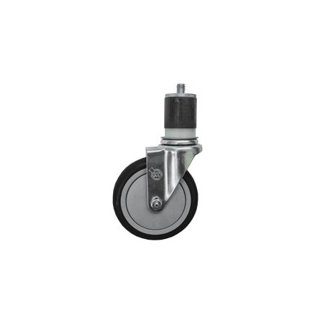 Service Caster 5'' SS Black Poly Wheel Swivel 1-1/2'' Expanding Stem Caster SCC-SSEX20S514-PPUB-BLK-112