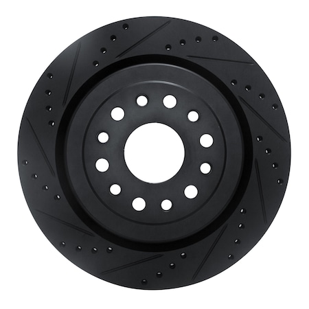 Dynamic Friction Co DFC Brake Rotor - Drilled and Slotted - Black 633-40121L