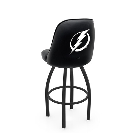 Holland Bar Stool Co Logo Grizzly Tampa Bay Lightning 30 in. Swivel Bar Stool with Black Wrinkle Finish L048