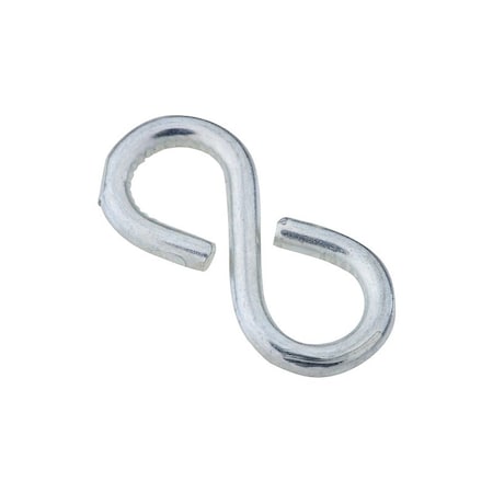 National Hardware S-Hook, 15 lb Working Load, 0.105 in Dia Wire, Steel, Zinc, 6PK N121-392