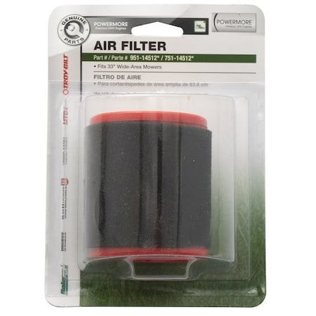 Mtd Air Filter, For 33 in Wide Area Mower 490-200-M084