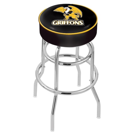 Holland Bar Stool Co 30" Missouri Western State Cushion Seat, 2-Ring Chrome Swivel Bar Stool L7C130MOWSt