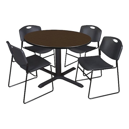 Cain Breakroom Table and Chair Set TB48RNDNW44BK