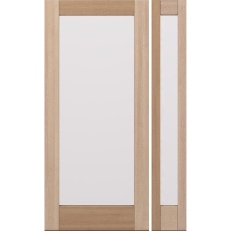 Doornmore G101, 51.5" x 82" ( 36" Door + 12" Side) Right Hand, Mahogany Full Lite Exterior Door G101-SW-3680-G101-SL_1-1_RI
