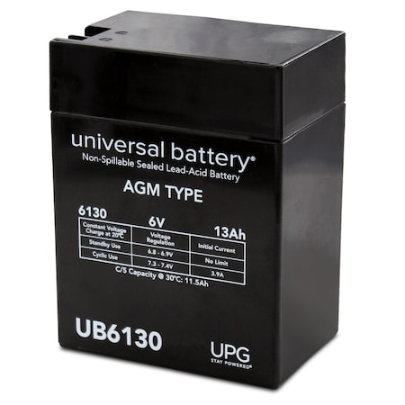 Upg TOY 6V 13Ah Neg-F1, Pos-F2 Sealed Lead Acid AGM Battery by UPG UB6130