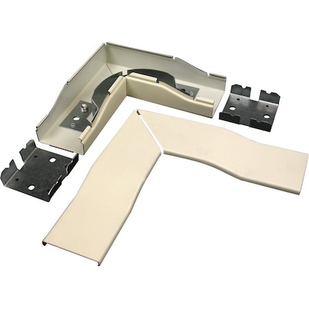 Wiremold Radiused Flat Elbow Fitting, Ivory, Steel V2411FO