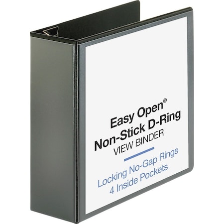 Business Source Ring Binder, Black, Clear Sleeve BSN26964