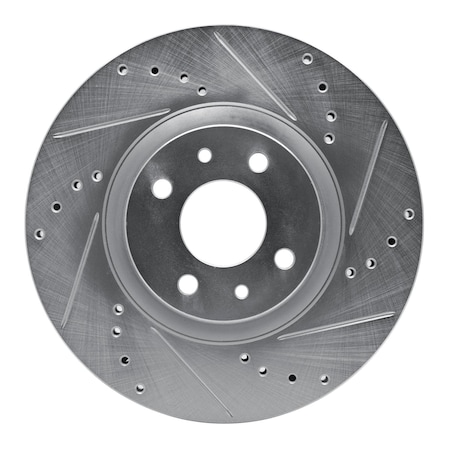 Dynamic Friction Co DFC Brake Rotor - Drilled and Slotted - Silver 631-07004R