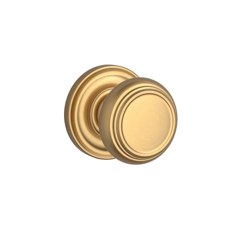 Baldwin Full Dummy Traditional Knob and Traditional Round Rose Lifetime Satin Brass Finish FDTRATRR044
