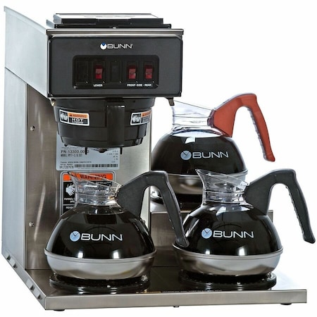 Bunn Pourover Coffee Brewer With 3 Warmers, VP17-3, Stainless Steel 13300.0003
