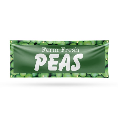 Signmission Farm Fresh Peas, 36 Inch x 96 Inch, Vinyl Banner B-96-30607