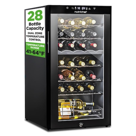 Nutrichef 28 Bottle Wine Fridge PKCWCDS285