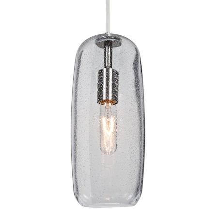 Besa Lighting Besa Pinot 13 Pendant, Clear Bubble, Satin Nickel Finish, 1x 60W MAX E26 Base 1JT-PINOT13CL-SN
