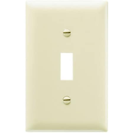 Legrand TradeMaster TP TP1-I Wallplate, 4.687 in L, 2.937 in W, 1 -Gang, Plastic, Ivory, Matte, 10PK TP1ICP10