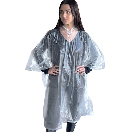 Cordova Rain Poncho, Clear, Size 52"X 80 RP10C