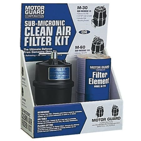 Motor Guard Optima M-45 Clean Air Filter Kit, 1/4 in NPT, 45 cfm at 80 psi, 0.01 micron, 125 psi 00241