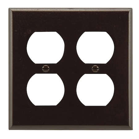 Eaton Wiring Devices Receptacle Wallplate, 4-1/2 in L, 4-9/16 in W, 2 -Gang, Thermoset, Brown 2150B-BOX