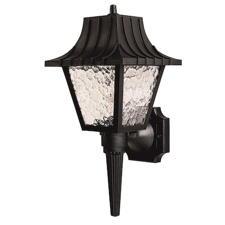 National Brand Colonial Style Black Outdoor Wall Lantern with Clear Flemish Lenses Uses One 60-W Incandescent Lamp FC132-I60-BC
