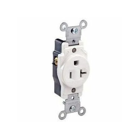 Leviton PlugsandReceptacles, 20A, 125VAC, Wht, Nylon 5891-W