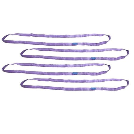 Mytee Products 4PK Endless Round Sling 6ft Purple 2600# Vertical, 2100# Choker, Crane Rigging Hoist Wrecker Recovery, 4PK RSL-6-2600x4