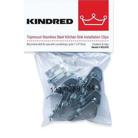 Franke Sink Clip, Stainless Steel, For: Countertops up to 1-1/4 in KCLIP8/F