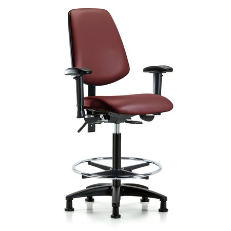 Blue Ridge Ergonomics Vinyl Chair, Vinyl, Adjustable Arms BR-VHBCH-MB-RG-T0-A1-CF-RG-8815