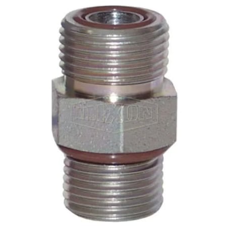 Dixon Hydraulic Connector, 1-7/16-12 x 1-5/16-12 Nominal, Flat Face x SAE O-Ring Boss, Steel, Domestic FS6400-16-16
