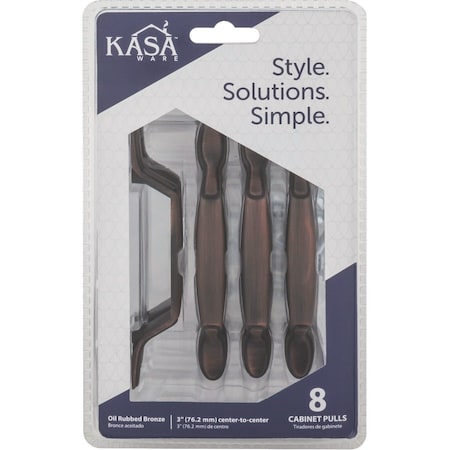 Hardware Resources KasaWare 5'' Brushed Oil Rubbed Bronze Cabinet Pull, 8PK K2363BORB-8