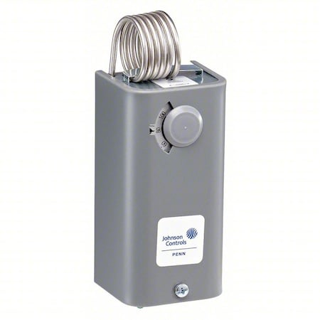 Johnson Controls Line Voltage Mechanical Thermostat, Heat or Cool, 30 to 110F, 24 to 277V AC, 2C, 2H A28AA-4C