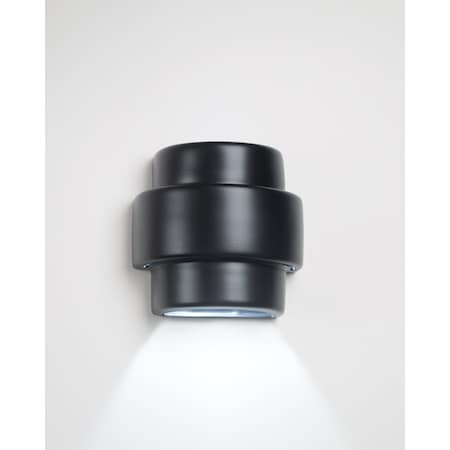 Luxury Lighting Fasciato 10 in Tall Ceramic Outdoor Wall Light, Matte Black Paint Finish 128-00-MBP-ud-7