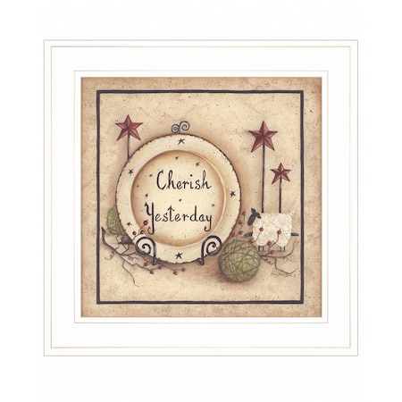 Homeroots Cherish Yesterday 3 White Framed Print Wall Art 408130