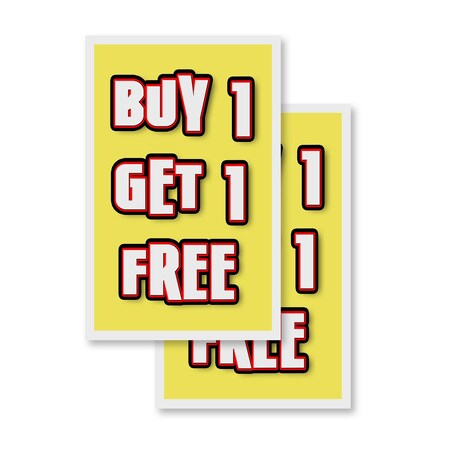 Signmission Buy Get Free, Vinyl Decals Only 24 Inch x 36 Inch, Vinyl Decal, 2PK DSB-2436-2PACK-Buy 1 Get 1 Free