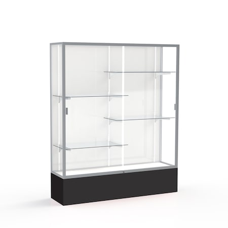 Ghent Spirit Floor Display Case 60x72x16, White, Satin 375WB-SN-BK