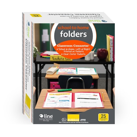 C-Line Products 8-1/2" x 11" Yellow Classroom Connector School-to-Home Folders, 25/BX 32006