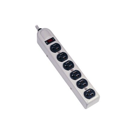 Hubbell Wiring Device-Kellems Outlet Strip, 6 Outlet(s) 15 ft., White HBL6MPS15