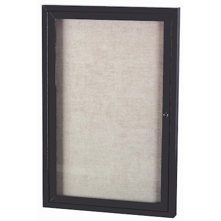 Aarco Outdoor Enclosed Bulletin Board w/ Al Frame, Powder Coated Black, 48''Hx36''W ODCC4836RBK