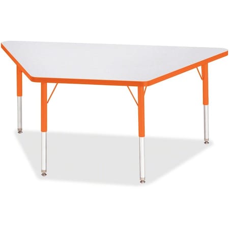 Jonti-Craft Berries Trapezoid Activity Tables, 30 in. x 60 in., E-height, Freckled Gray/Orange/Gray 6443JCE114