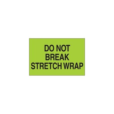 Bubblefast 2 x 3'' - ''Do Not Break Stretch Wrap'' Fluorescent Green Labels BFDL1102