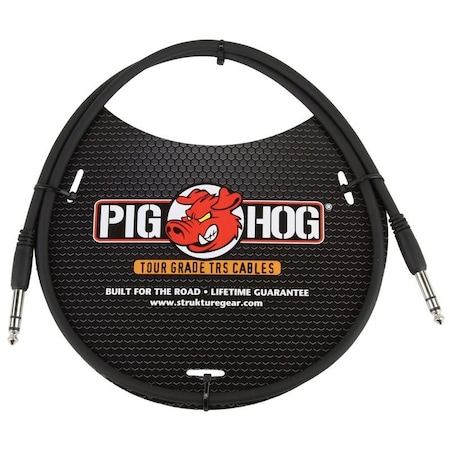 Pig Hog 3-Feet 1/4-in TRS - 1/4-in TRS Cable PTRS03