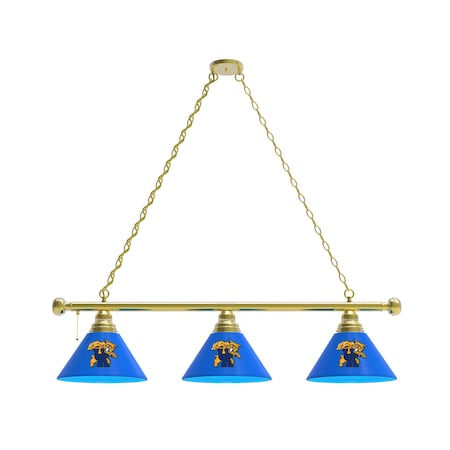 Holland Bar Stool Co Kentucky "Wildcat" 3 Shade Billiard Light, Brass Fixture BL3BRUKYCat