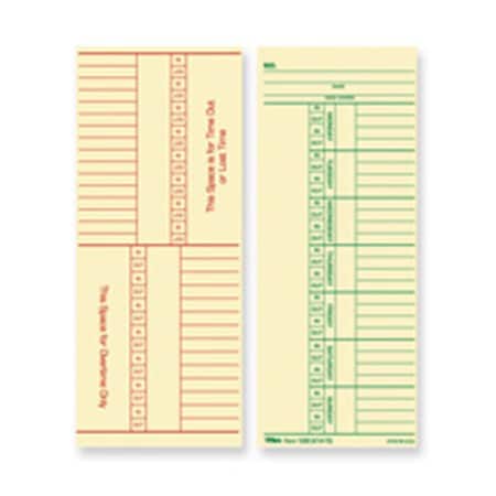 Tops Time Cards- 143 lb.- Named Days- 3.38 in. x 8.25 in., 100PK TOP12603