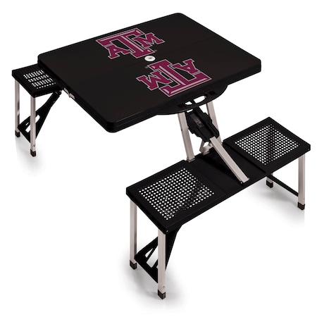 Picnic Time Family Of Brands Texas A&M Aggies - Picnic Table Portable Folding Table, Black 811-00-175-564-0