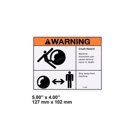 Genie REPLACEMENT DECAL BODYCRUSH ROLLING MACHIN 114365GT