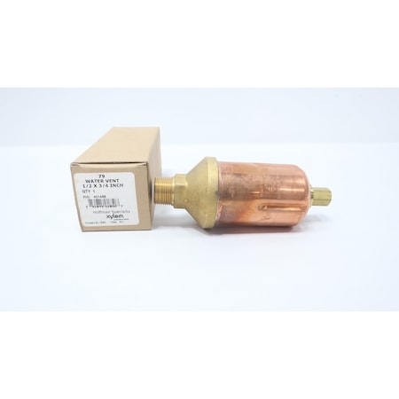 Hoffman STAINLESS BRASS FITTED STRAIGHT WATER VENT 1/2IN X 3/4IN NPT 79 401488