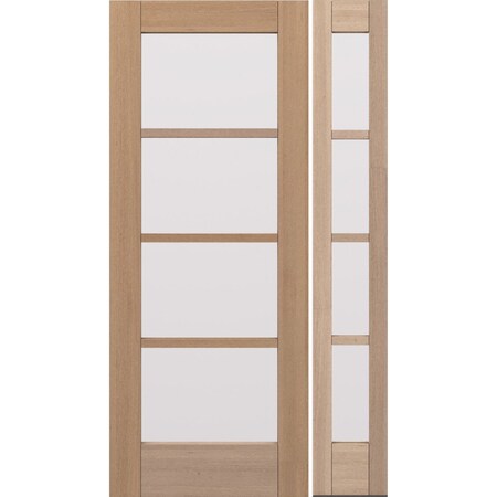 Doornmore G10402, 47.5" x 82" ( 32" Door + 12" Side) Right Hand, Mahogany SDL 4 Lite Exterior Door G10402-SW-3280-G104-SL_1-1_RI